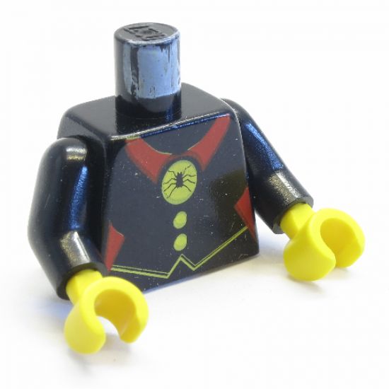 Torso Castle Fright Knights Red Spider Medal Pattern / Black Arms / Yellow Hands