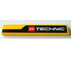 Tile 1 x 6 with Black Line and LEGO TECHNIC Logo Pattern Model Right (Sticker) - Set 8069