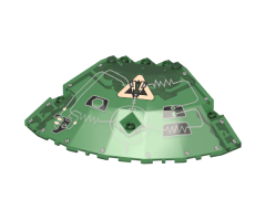 Panel 10 x 10 x 2 1/3 Quarter Saucer Top with Insectoid Pattern Right