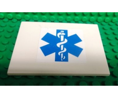 Slope 10 6 x 8 with Blue EMT Star of Life Pattern (Sticker) - Set 3312