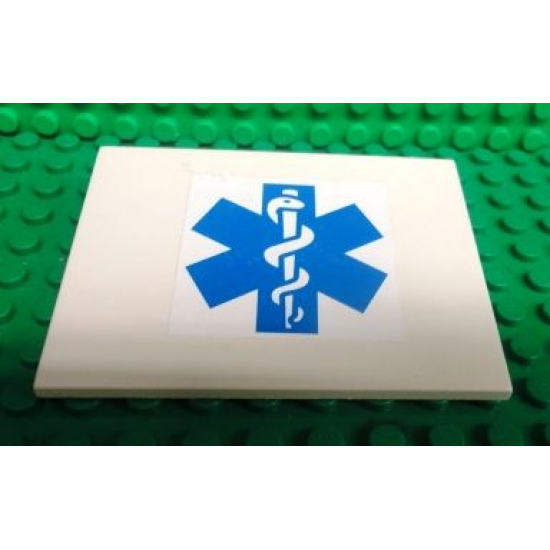 Slope 10 6 x 8 with Blue EMT Star of Life Pattern (Sticker) - Set 3312