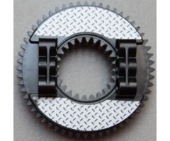Technic Turntable Large Type 2 with Black Outside Gear Section with Two Silver Tread Plates Pattern (Stickers) - Set 8292