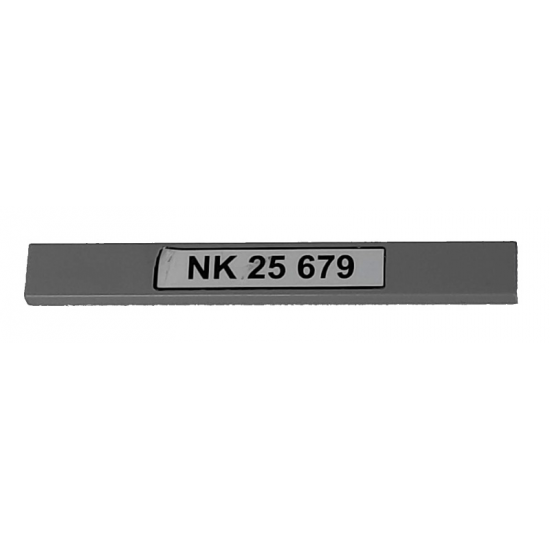 Tile 1 x 8 with 'NK 25 679' Pattern (Sticker) - Set 8292