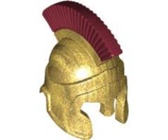Minifigure, Headgear Helmet Spartan Warrior with Dark Red Crest Pattern