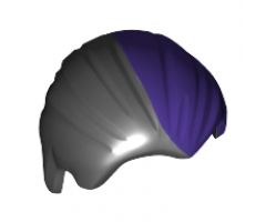 Minifigure, Hair Combed Front to Rear with Dark Purple Left Side Pattern