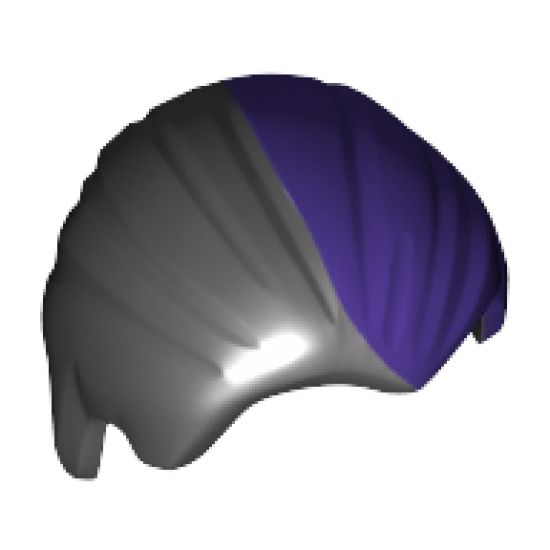 Minifigure, Hair Combed Front to Rear with Dark Purple Left Side Pattern