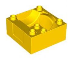 Duplo, Train Cab / Tender Base with Bottom Tube and 50422 Locomotive Pattern