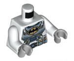 Torso Batman Logo Spacesuit with Four Hoses and Utility Belt Pattern / White Arms / Light Bluish Gray Hands