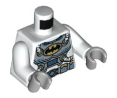 Torso Batman Logo Spacesuit with Four Hoses and Utility Belt Pattern / White Arms / Light Bluish Gray Hands