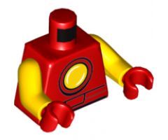 Torso Black Belt Outline and Yellow Circle Arc Reactor Pattern (Iron Man) / Yellow Arms / Red Hands