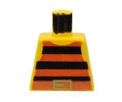 Torso Pirate Stripes Red / Black with Gold Belt Buckle Pattern