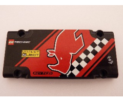 Technic, Panel Plate 5 x 11 x 1 with Rhino Head, 'DIRECT NJECT', 'KEY TEXS' and LEGO TECHNIC Logo Pattern (Sticker) - Set 8041