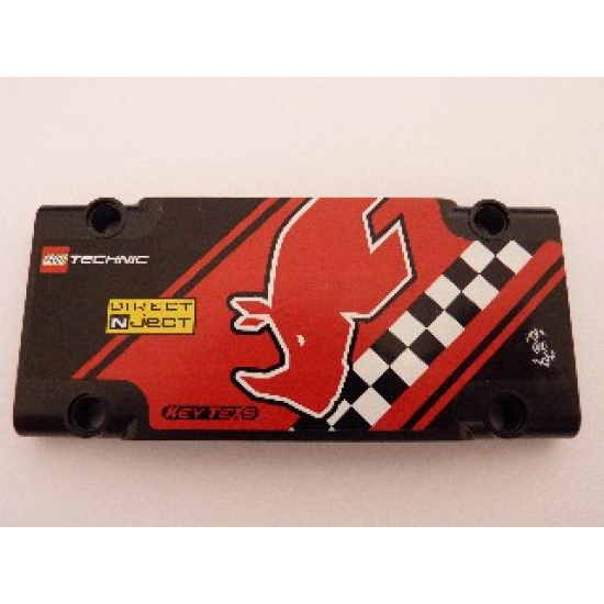 Technic, Panel Plate 5 x 11 x 1 with Rhino Head, 'DIRECT NJECT', 'KEY TEXS' and LEGO TECHNIC Logo Pattern (Sticker) - Set 8041