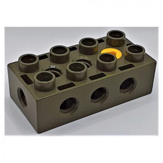 Duplo, Toolo Brick 2 x 4 with Holes on Sides and Top and 1 Screw in Top