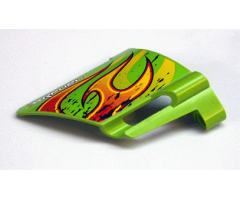 Technic, Panel Fairing #23 Large Short, Small Hole, Side B with 'XRFUEL' and Flames Pattern (Sticker) - Set 8141