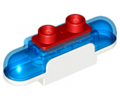 Duplo, Vehicle Siren with Light and Sound, 1 x 2 Base with Trans-Dark Blue Lights, Curved Edges and Red 2 Stud Button on Top