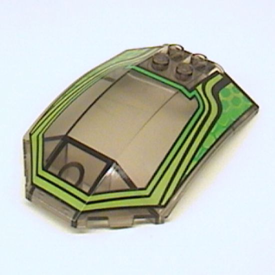 Windscreen 8 x 6 x 2 Curved with Lime / Green RC Racer Pattern
