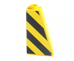 Slope 75 2 x 1 x 3 with Black and Yellow Danger Stripes Pattern on Right Side (Sticker) - Sets 8431 / 8438 / 8460