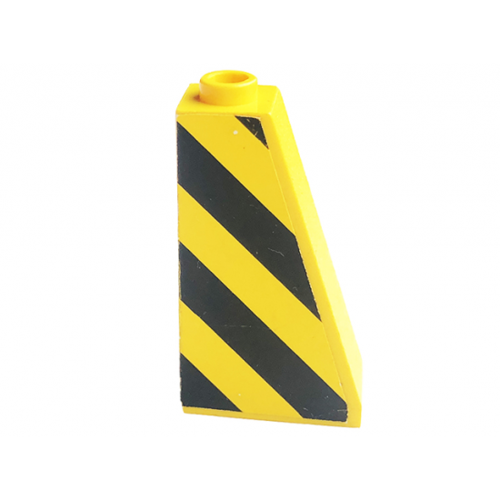 Slope 75 2 x 1 x 3 with Black and Yellow Danger Stripes Pattern on Right Side (Sticker) - Sets 8431 / 8438 / 8460