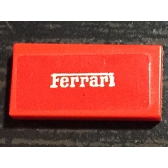 Tile 1 x 2 with Silver 'Ferrari' Pattern (Sticker) - Set 75899