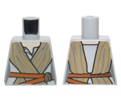 Torso SW Female Outline, Open Neck Shirt, Dark Tan Tied Robe, Dark Orange Belt Pattern