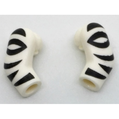 Arm, (Matching Left and Right) Pair with Black Zebra Stripes Pattern