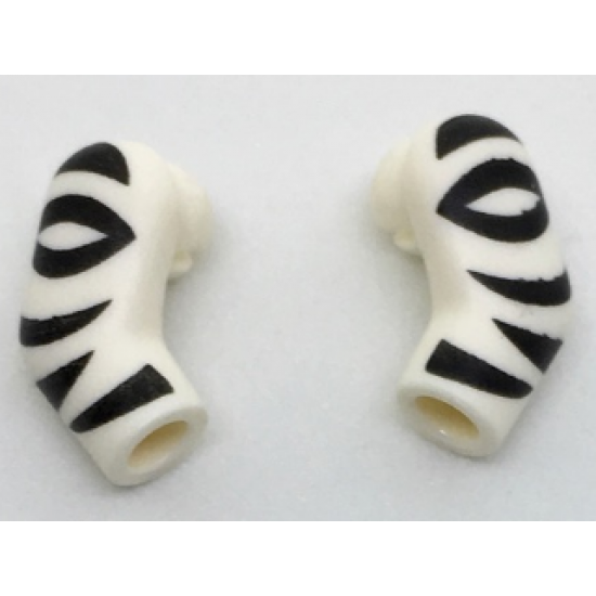 Arm, (Matching Left and Right) Pair with Black Zebra Stripes Pattern