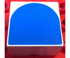 Duplo, Tile 2 x 2 x 1 with Shape Blue Inverse Arch Pattern