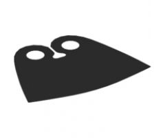 Minifigure, Body Wear Cape Cloth, Very Short, Rounded Triangle Neck Cut - Spongy Stretchable Fabric