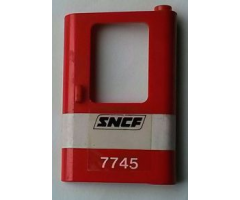 Door 1 x 4 x 5 Train Right with White Stripe and 'SNCF 7745' Pattern (Sticker) - Set 7745