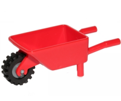 Minifigure, Utensil Wheelbarrow Frame with Dark Bluish Gray Pulley Wheel and Black Tire (98288 / 3464 / 87414)