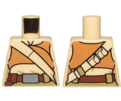 Torso Female Dark Orange Crop Top and Tan Diagonal Belt Pattern (SW Resistance Soldier)