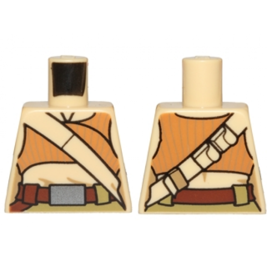 Torso Female Dark Orange Crop Top and Tan Diagonal Belt Pattern (SW Resistance Soldier)