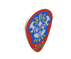Minifigure, Shield Ovoid with Islanders Mask Pattern