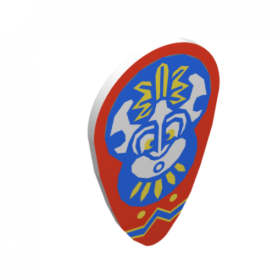 Minifigure, Shield Ovoid with Islanders Mask Pattern