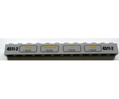 Brick 1 x 12 with '4511-2' and 'POWER', 'PNEUMATICS', 'OIL' and 'WATER' Pattern (Stickers) - Sets 4511 / 10158