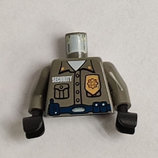 Torso Security Guard, Gold Badge, Blue Belt w/Radio Pattern / Dark Gray Arms / Black Hands