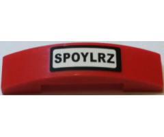 Slope, Curved 4 x 1 Double with Black 'SPOYLRZ' License Plate Pattern (Sticker) - Set 60027