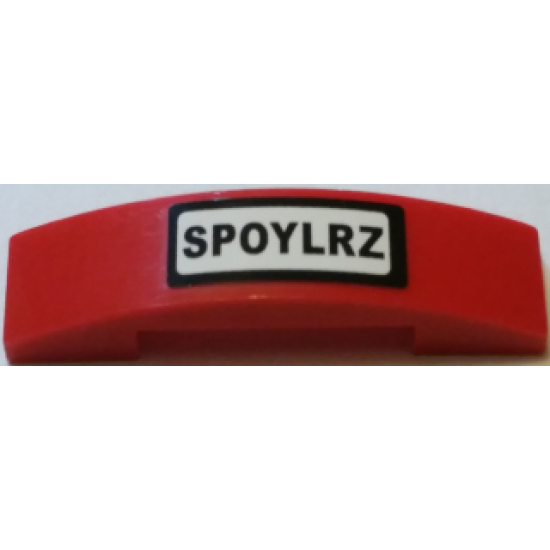 Slope, Curved 4 x 1 Double with Black 'SPOYLRZ' License Plate Pattern (Sticker) - Set 60027