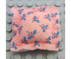 Scala Cloth Pillow Small with Blue Leaves and Red Berries Pattern