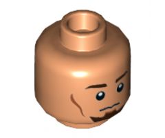 Minifigure, Head Dual Sided Male Dark Brown Eyebrows, Goatee, Cheek Lines, Smile / Neutral Pattern (SW Kanan Jarrus) - Hollow Stud