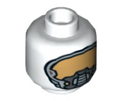 Minifigure, Head Space Mask with Gold Face Port Pattern (Space Batman) - Hollow Stud