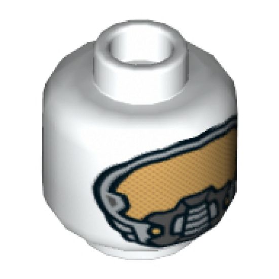 Minifigure, Head Space Mask with Gold Face Port Pattern (Space Batman) - Hollow Stud