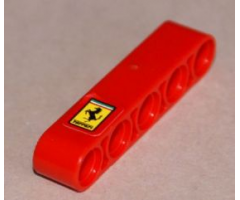 Technic, Liftarm 1 x 5 Thick with Ferrari Logo Pattern (Sticker) - Set 8653