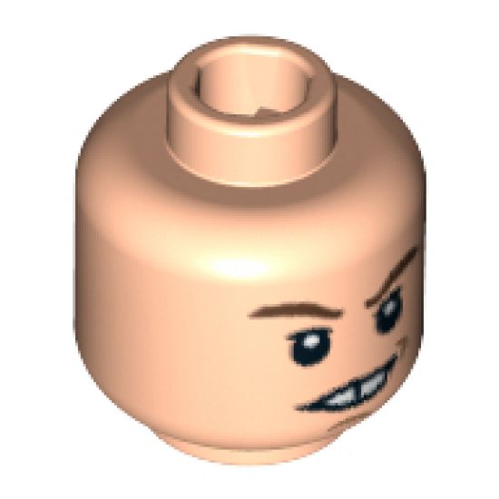 Minifigure, Head Dual Sided HP Neville Closed Mouth / Crooked Smile with Teeth Pattern - Hollow Stud