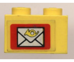 Brick 1 x 2 with Mail Envelope Pattern (Sticker) - Set 6362