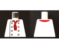 Torso Chef with 8 Buttons, Long Red Neckerchief, No Wrinkles Pattern