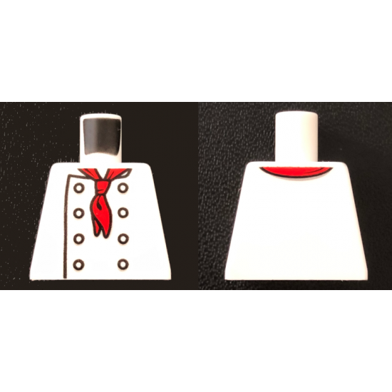 Torso Chef with 8 Buttons, Long Red Neckerchief, No Wrinkles Pattern