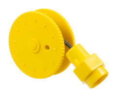 Duplo Winch Drum Narrow with Light Gray String and Yellow Over-the-Stud-Size Hexagonal Fitting