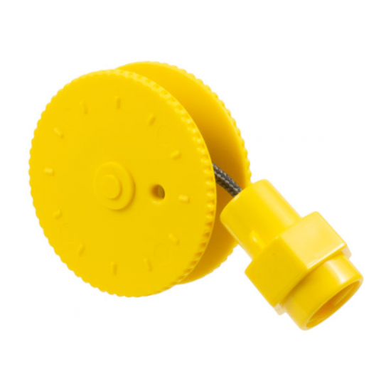 Duplo Winch Drum Narrow with Light Gray String and Yellow Over-the-Stud-Size Hexagonal Fitting